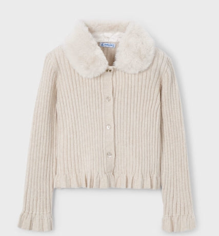 Mayoral - Fur collar cardigan