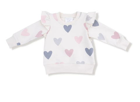 Angel Dear - Hearts Ruffle Sweatshirt