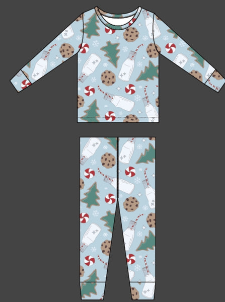 Sweet Bamboo - Santa's Cookies Blue PJ's
