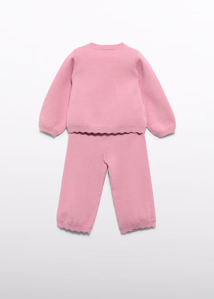 Abel & Lula - Pink Baby Girl Knit Pants Set