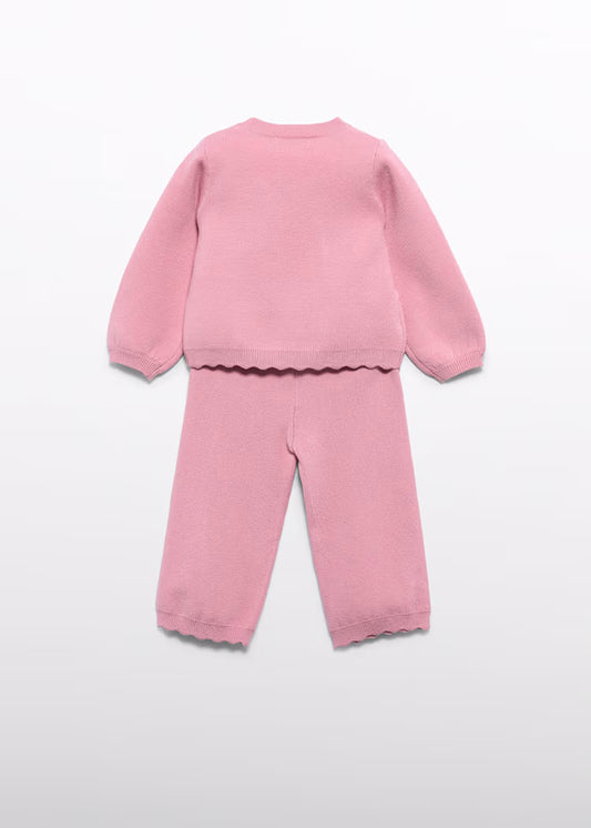 Abel & Lula - Pink Baby Girl Knit Pants Set