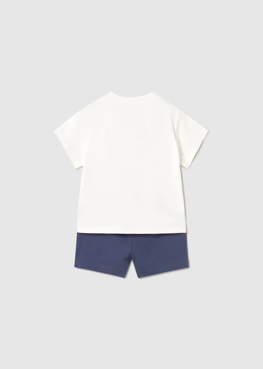 Mayoral - Giraffe Knit Shorts and T-Shirt 2-Piece Set