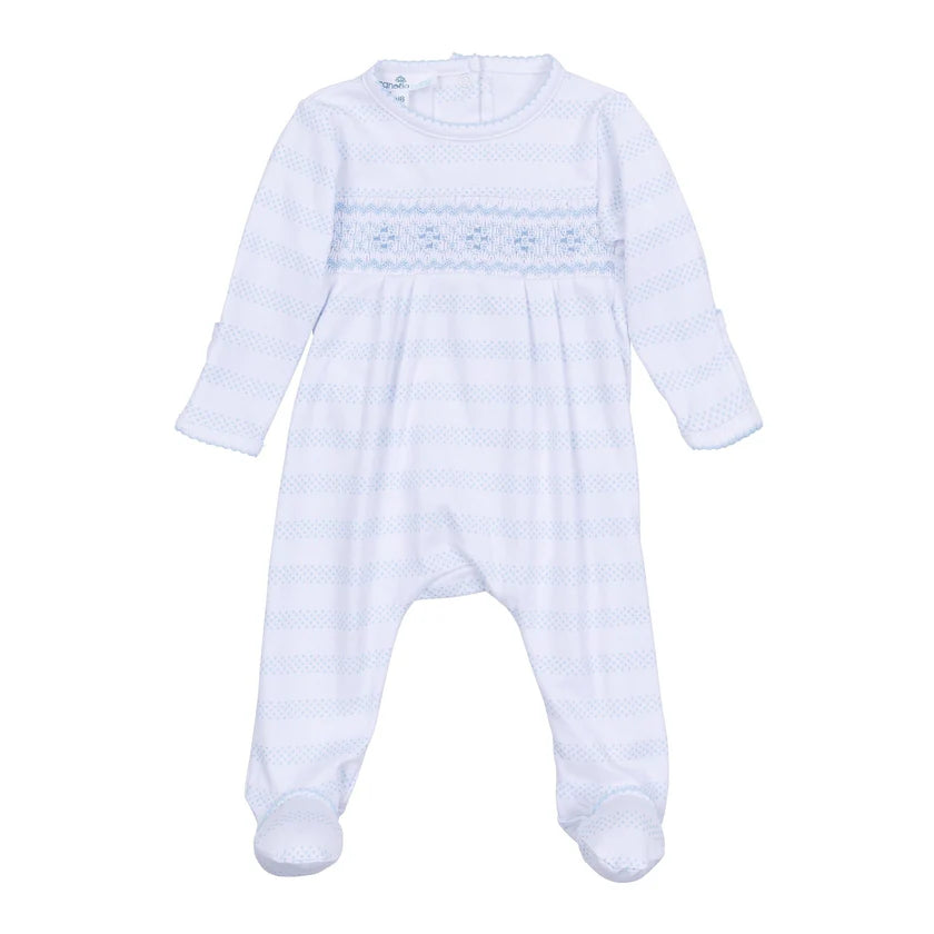 Magnolia Baby - Baby of Mine Smocked Footie  Light Blue