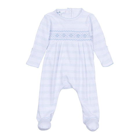 Magnolia Baby - Baby of Mine Smocked Footie  Light Blue