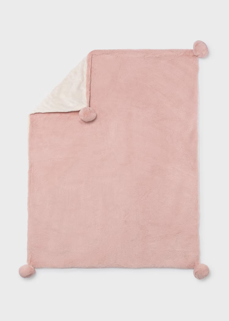 Mayoral - Baby Rose Fuzzy Pom Pom Blanket