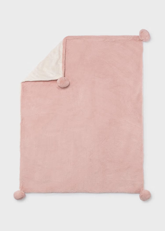 Mayoral - Baby Rose Fuzzy Pom Pom Blanket