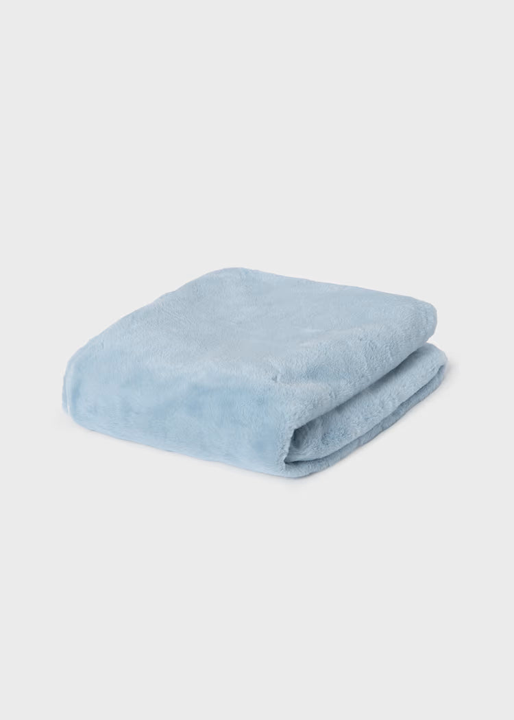 Mayoral - Sky Blue Fuzzy Pom Pom Blanket