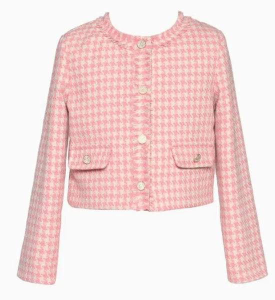 Hannah Banana - Pink Houndstooth Jacket