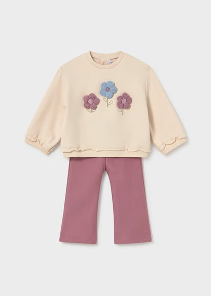Mayoral - Girl's Violet Flower Sweater & Pants