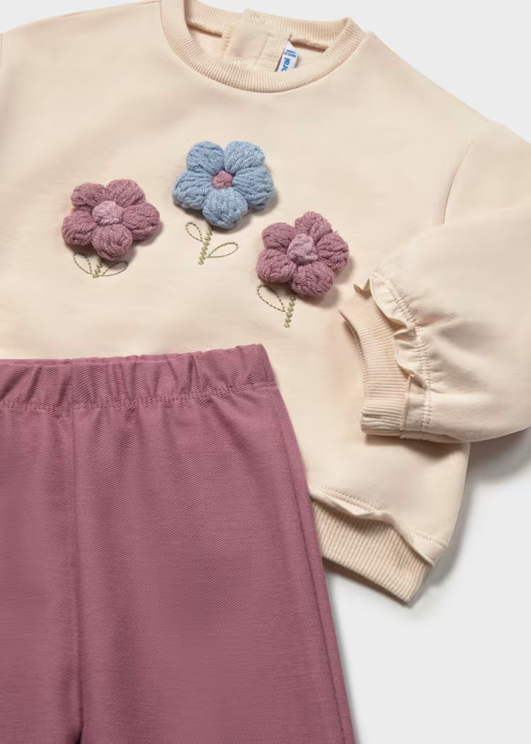 Mayoral - Girl's Violet Flower Sweater & Pants