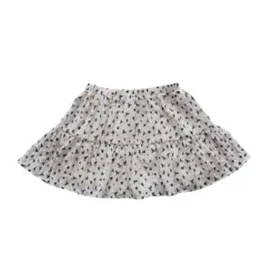 Little Olin - White and Navy Flower Girls Skirt