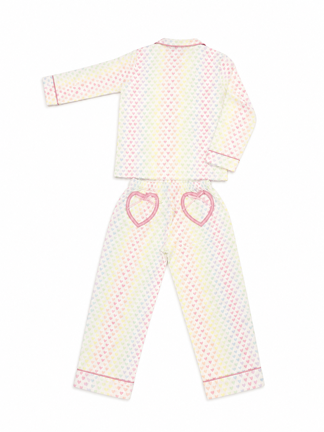Rockwilde - Silk Rainbow Heart Pjs Set