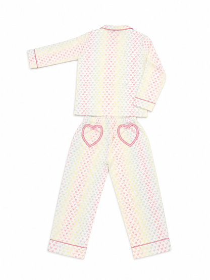 Rockwilde - Silk Rainbow Heart Pjs Set