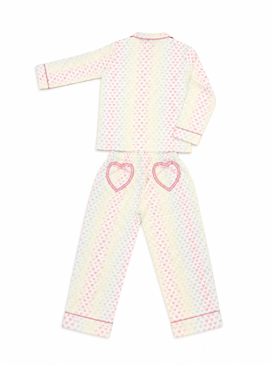 Rockwilde - Silk Rainbow Heart Pjs Set