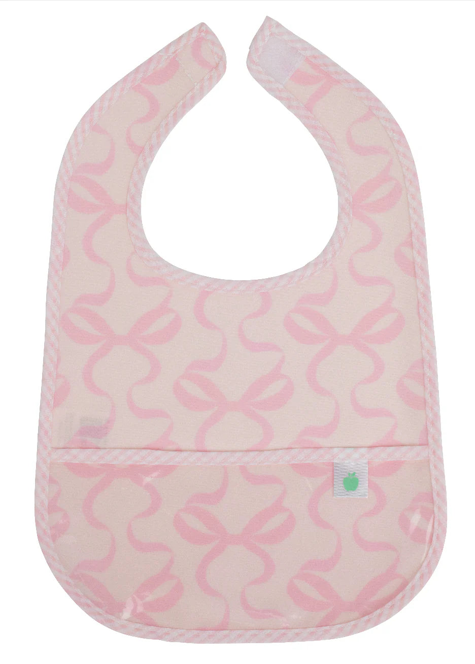 Apple of My Isla-Bib-Bows on Pink