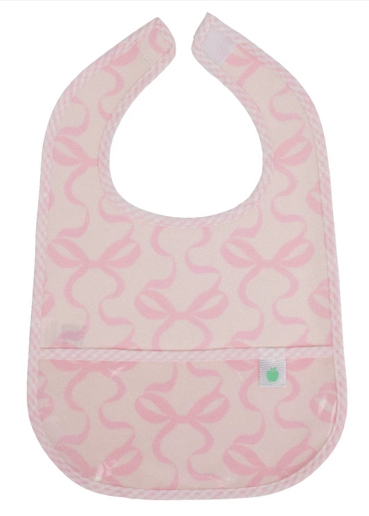 Apple of My Isla-Bib-Bows on Pink