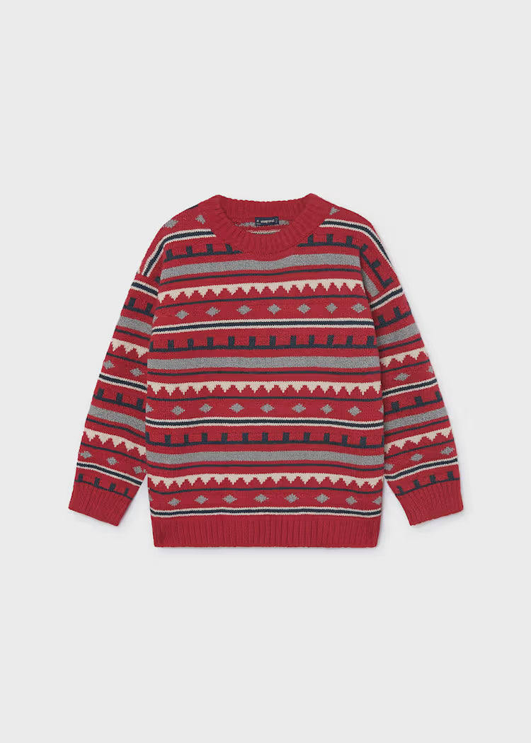 Mayoral - Red Boy Jacquard Sweater