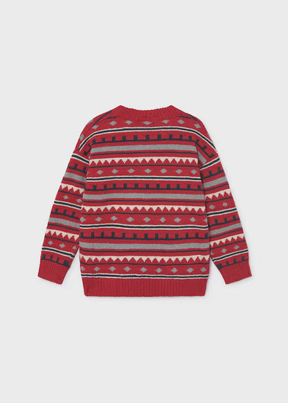 Mayoral - Red Boy Jacquard Sweater