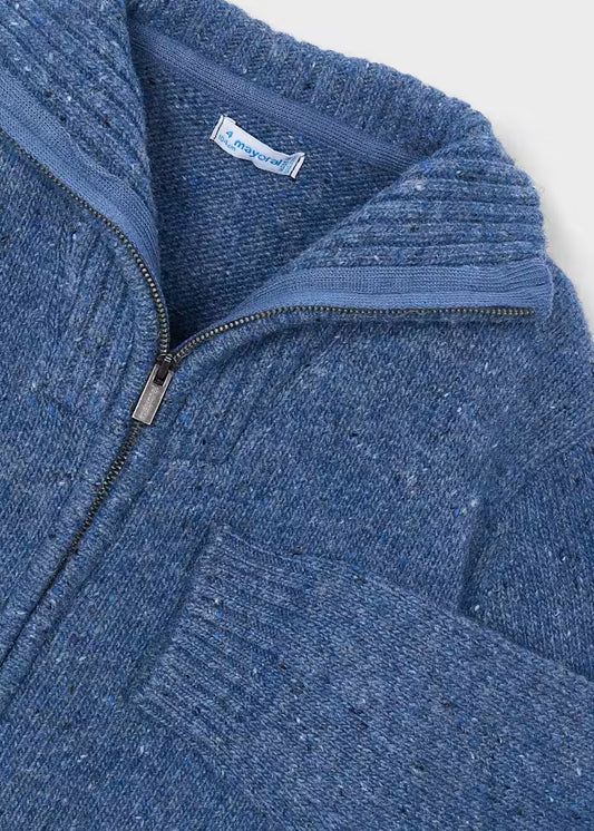 Mayoral - Boy's Knit Blue Knit Zip Up