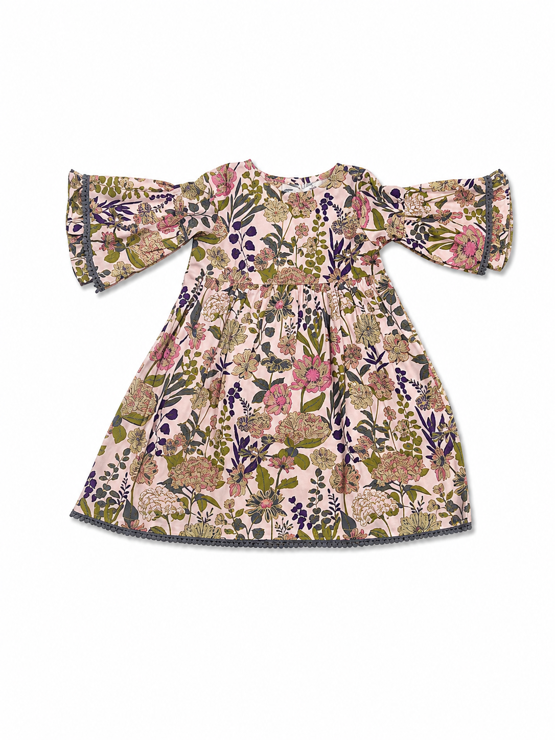 Yo Baby - Pink Wildflower Long Sleeve Dress