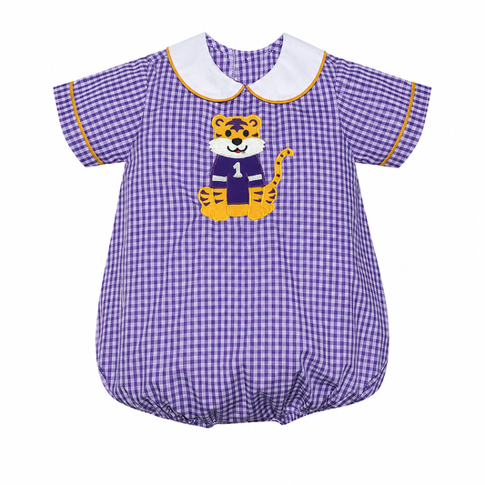 Southern Saturday - LSU Tiger Applique Boys Bubble