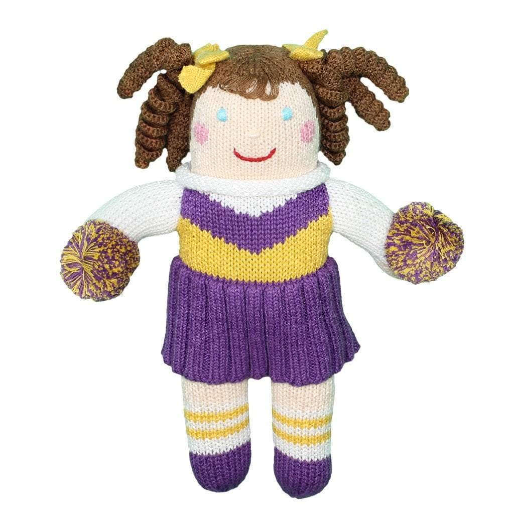 Zubels - Cheerleader Knit Doll - Purple & Gold