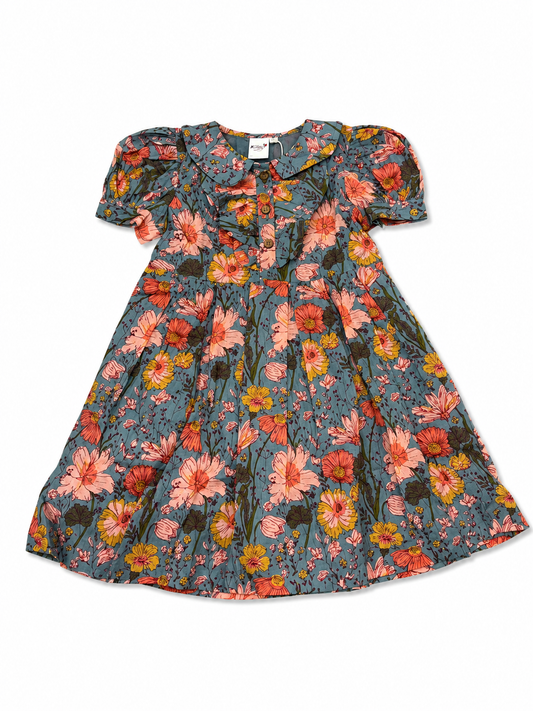 Yo Baby - Dusty Blue Collared Dress
