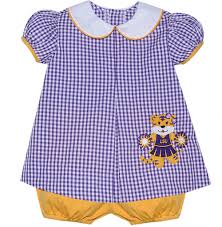 Southern Saturday - Girls Applique LSU Bloomer Set