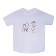 Southern Saturday - White Tiger Embroidered Shirt