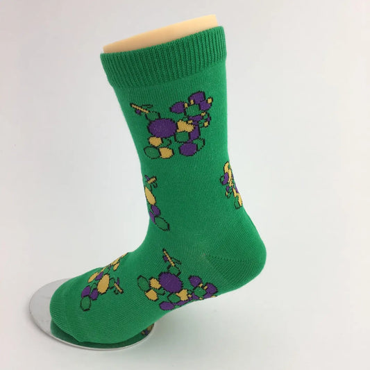 SongLily - Mardi Gras Bead Dog Socks Medium