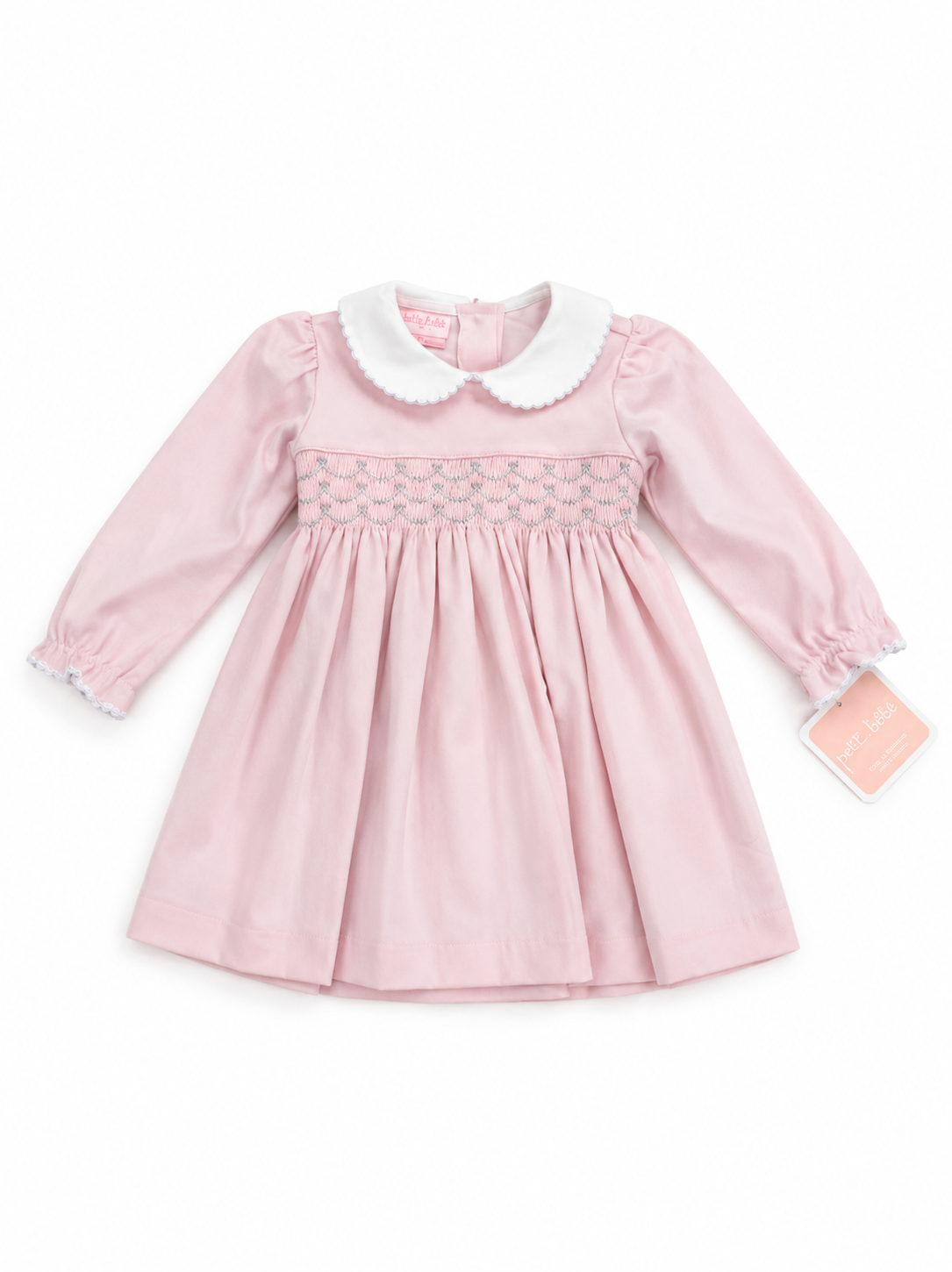 Petit Bebe - Ellie Pink Knit Long Sleeve Dress
