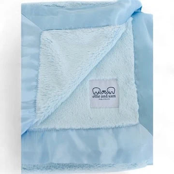 Ellie And Sam - Blue Luxury Satin Blanket