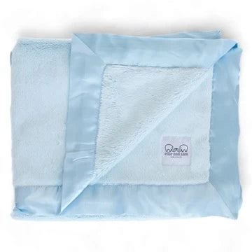 Ellie And Sam - Blue Luxury Satin Blanket