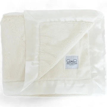 Ellie And Sam - Ivory Luxury Satin Blanket