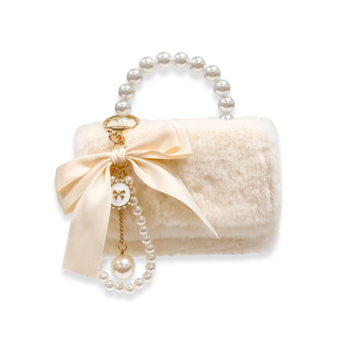 Doe A Dear - Cream Furry Purse w/Charm