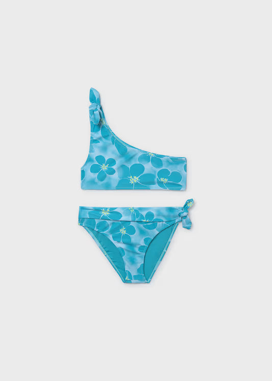 Mayoral - Blue Flower Print 2 Piece Swimsuit
