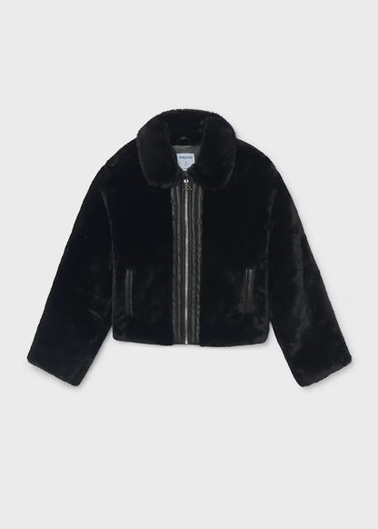 Mayoral - Black Girl's Fur Coat