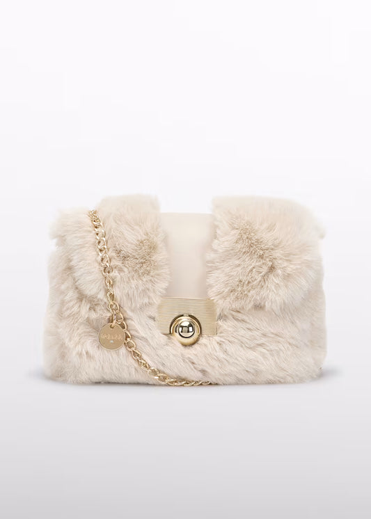 Abel & Lula - Cream Faux-Fur Bag