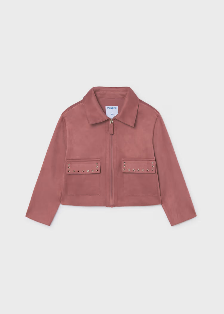 Mayoral - Pinkish Girl Faux Suede Jacket