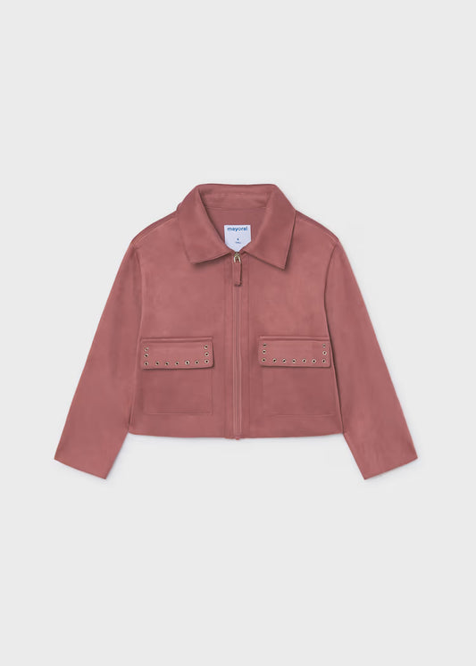 Mayoral - Pinkish Girl Faux Suede Jacket