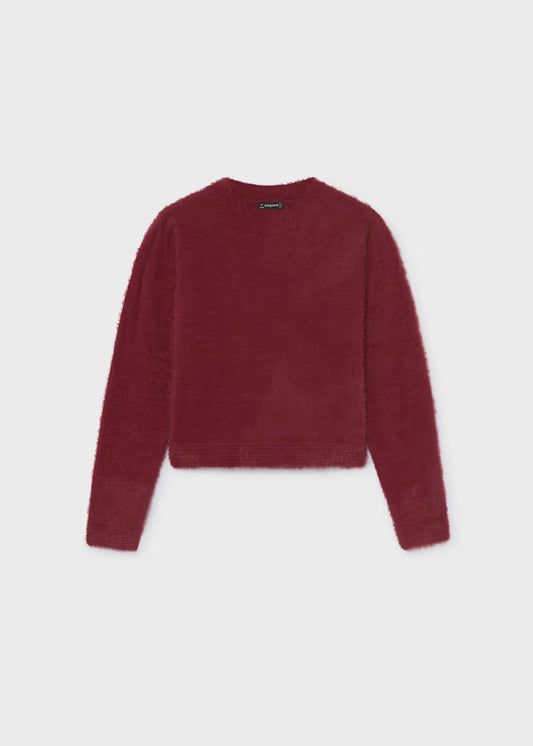 Mayoral - Maroon Girl Fuzzy Effect Sweater