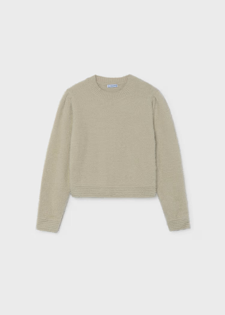 Mayoral - Stone Girl Fuzzy Effect Sweater