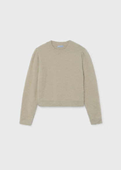 Mayoral - Stone Girl Fuzzy Effect Sweater
