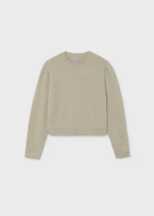 Mayoral - Stone Girl Fuzzy Effect Sweater