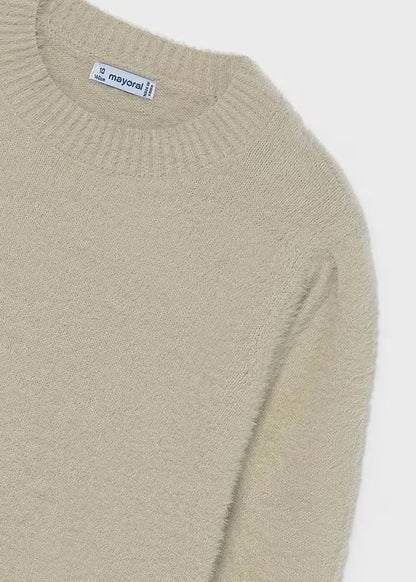 Mayoral - Stone Girl Fuzzy Effect Sweater