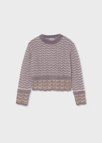 Mayoral - Girl's Lavender Pattern Sweater