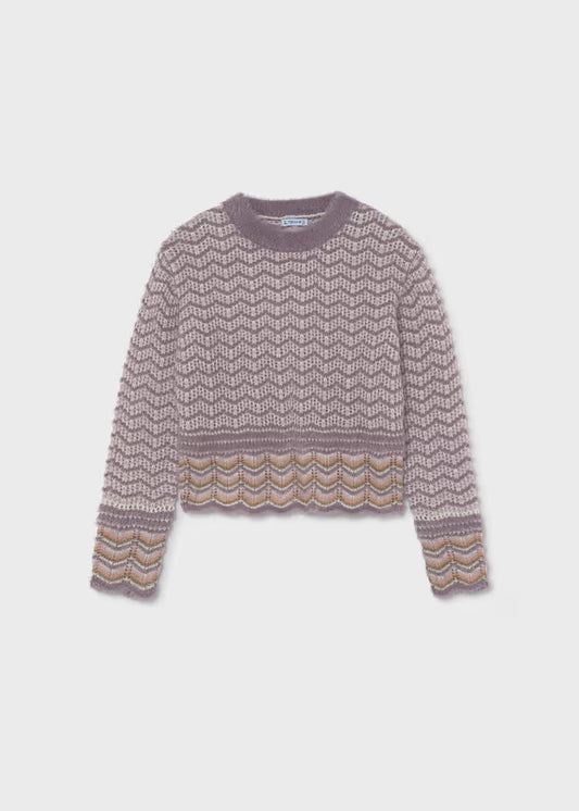 Mayoral - Girl's Lavender Pattern Sweater