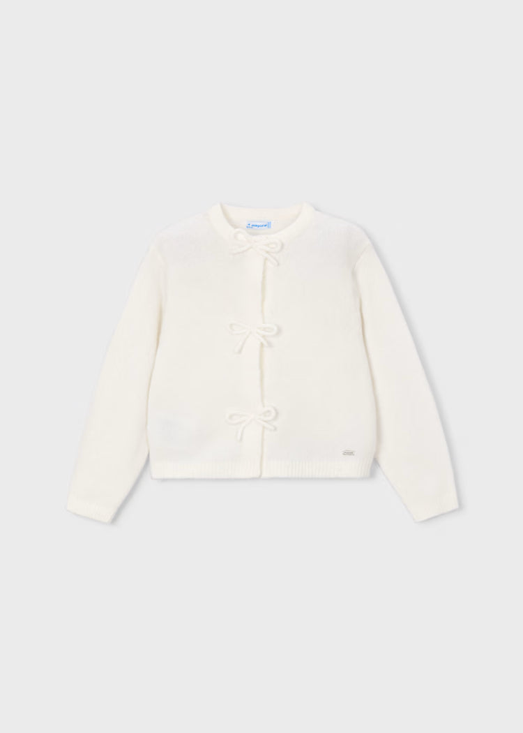 Mayoral - Girl's Natural Knit Cardigan With Bows