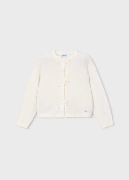 Mayoral - Girl's Natural Knit Cardigan With Bows