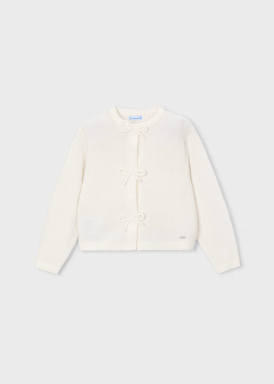 Mayoral - Girl's Natural Knit Cardigan With Bows